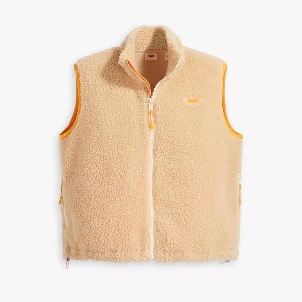 New! Levi’s Sherpa Fleece Vest – Women’s XS – Beige - Picture 1 of 13